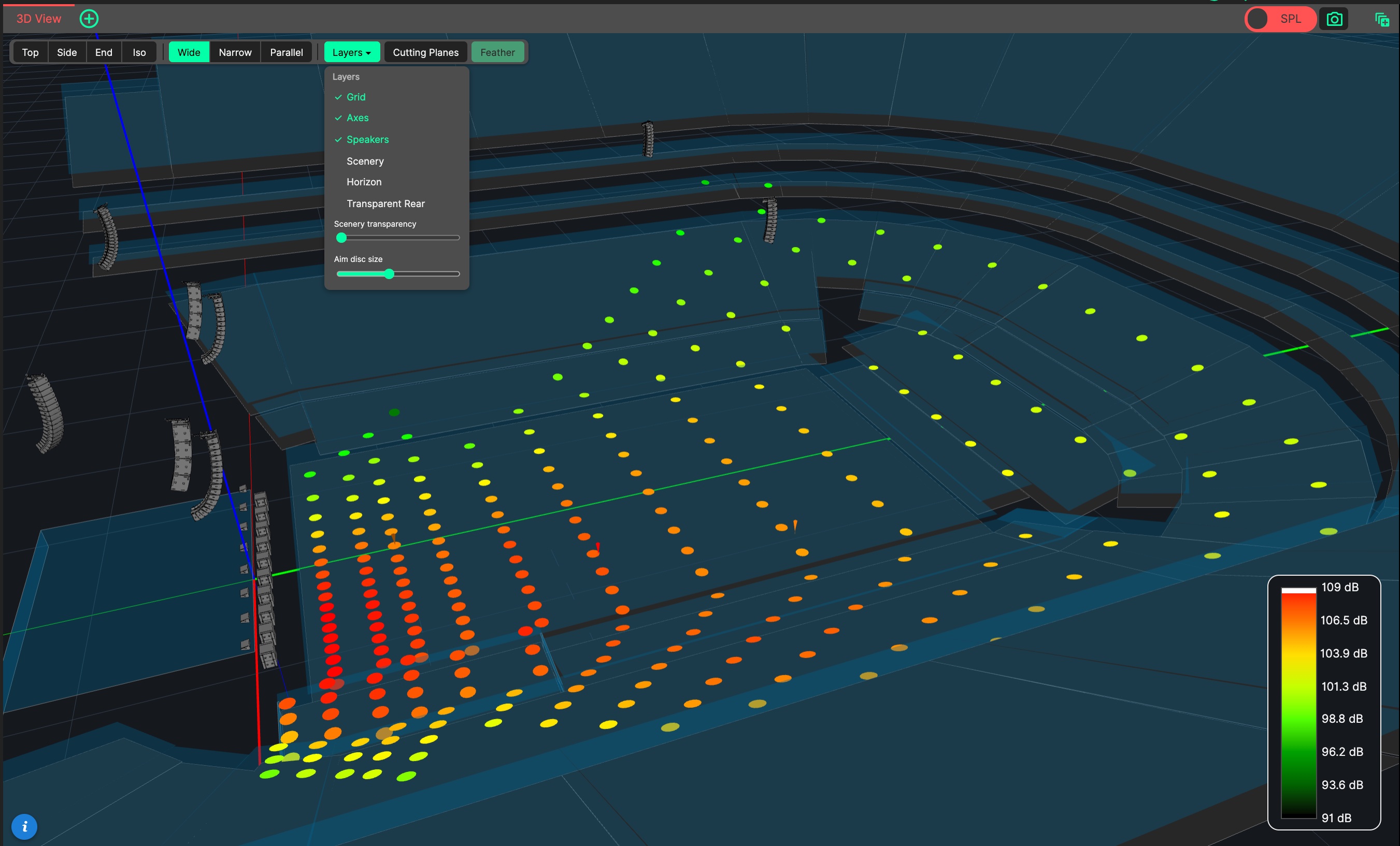 Aim discs in the 3D View.