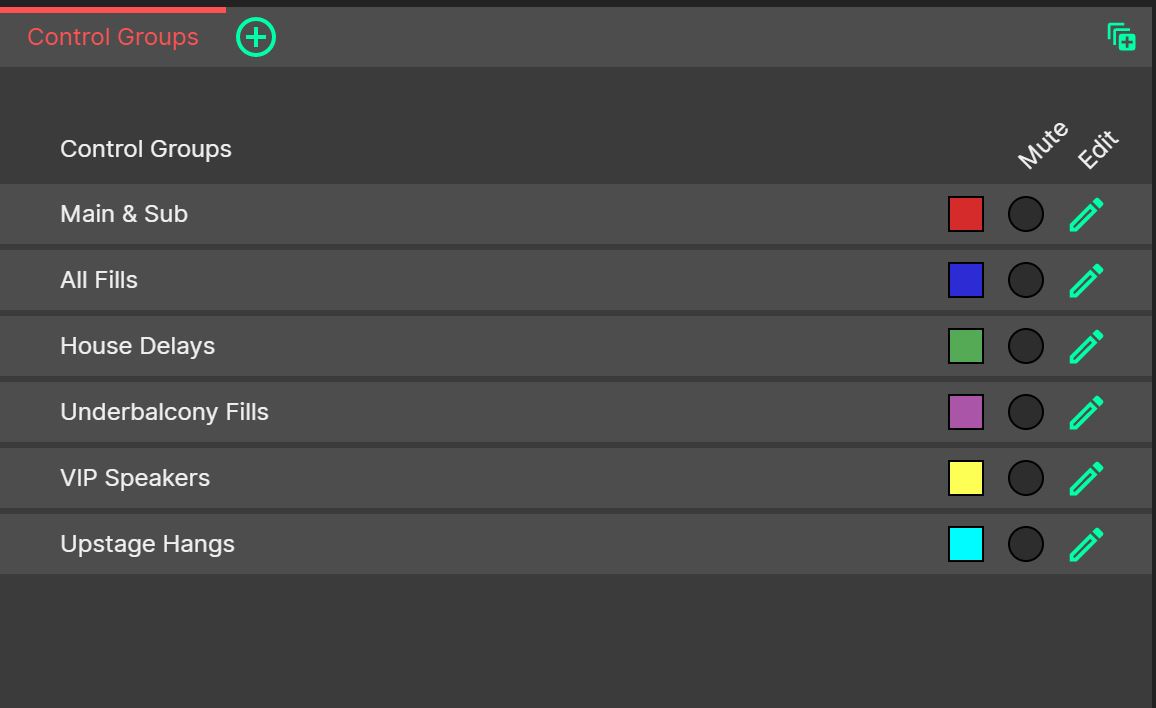 Control Groups Panel.