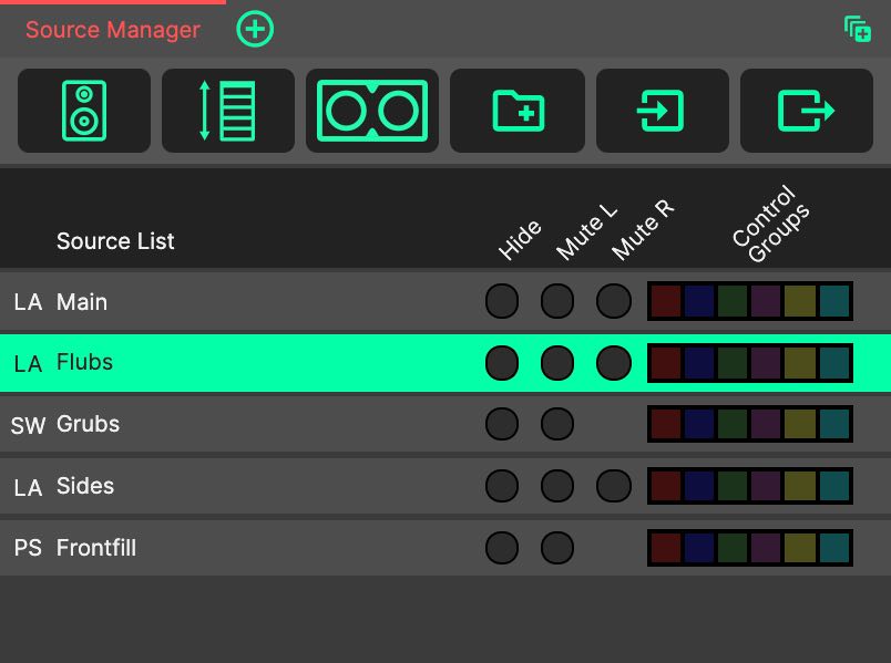 Source Manager Panel.
