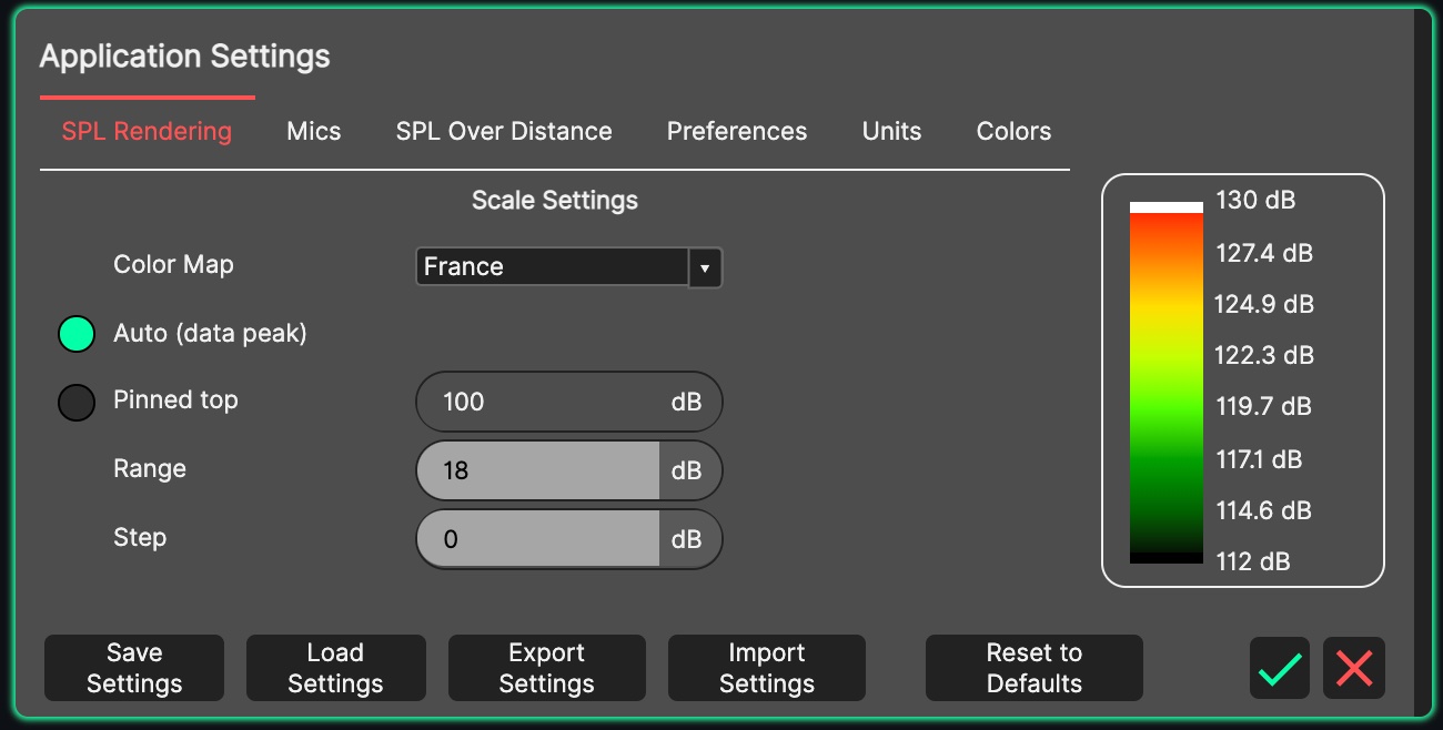 SPL Rendering Settings.
