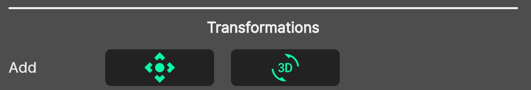 Transformations Section of Layer Group or Source Controller.